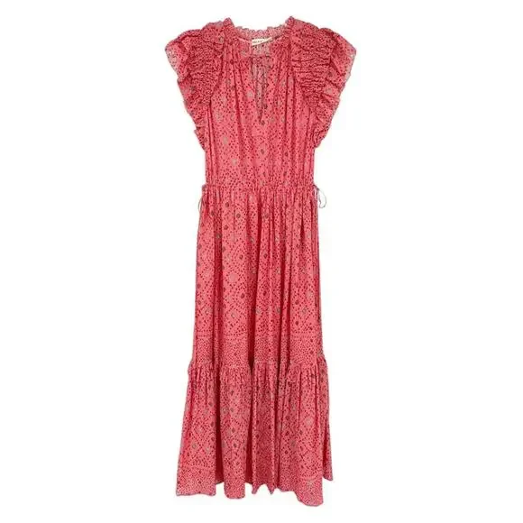 ULLA JOHNSON Linnea Dress in Hibiscus 0 - Picture 4 of 9